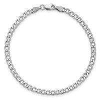 14k White Gold 3.35mm Semi-Solid Curb Chain-BC103-7