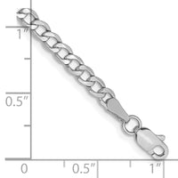14k White Gold 3.35mm Semi-Solid Curb Chain-BC103-8