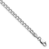 14k White Gold 3.35mm Semi-Solid Curb Chain-BC103-8