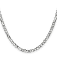 14k White Gold 4.3mm Semi-Solid Curb Chain-BC104-24