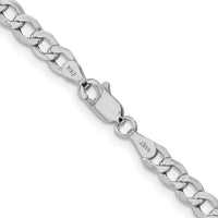 14K White Gold 16 inch 4.3mm Semi-Solid Curb with Lobster Clasp Chain-BC104-16