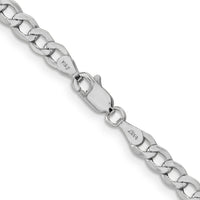 14k White Gold 4.3mm Semi-Solid Curb Chain-BC104-22