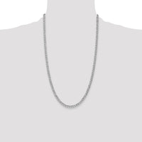 14k White Gold 4.3mm Semi-Solid Curb Chain-BC104-26