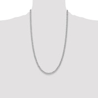 14K White Gold 26 inch 4.3mm Semi-Solid Curb with Lobster Clasp Chain-BC104-26