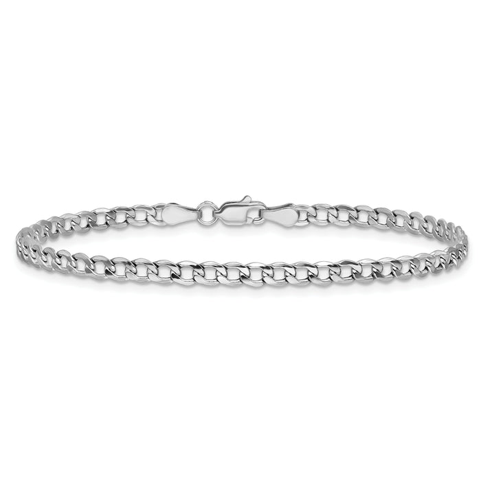 14k White Gold 4.3mm Semi-Solid Curb Chain-BC104-9