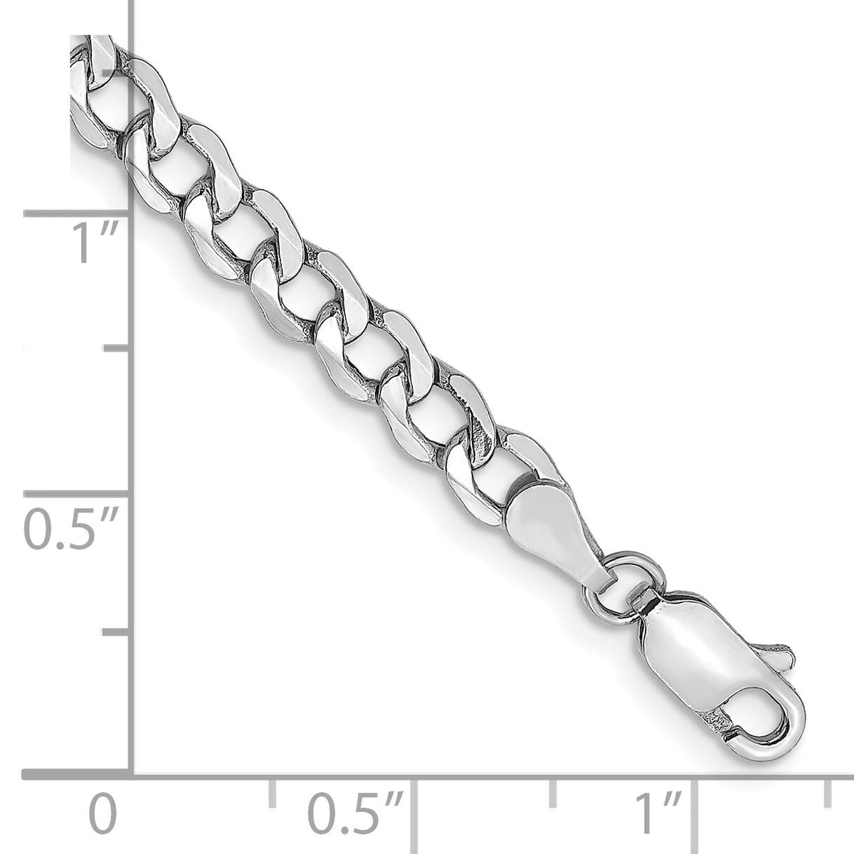 14k White Gold 4.3mm Semi-Solid Curb Chain-BC104-7