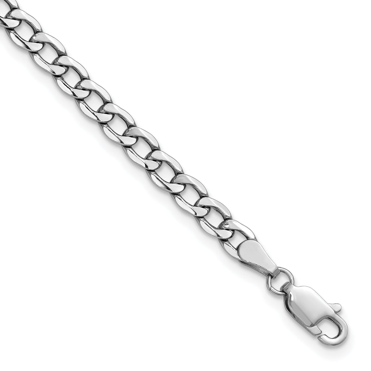 14k White Gold 4.3mm Semi-Solid Curb Chain-BC104-7