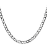 14k White Gold 5.25mm Semi-Solid Curb Chain-BC105-22