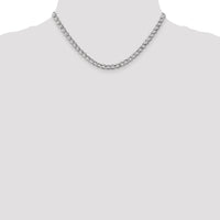 14k White Gold 5.25mm Semi-Solid Curb Chain-BC105-16