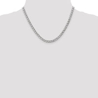 14k White Gold 5.25mm Semi-Solid Curb Chain-BC105-18