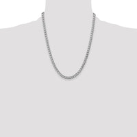 14k White Gold 5.25mm Semi-Solid Curb Chain-BC105-22