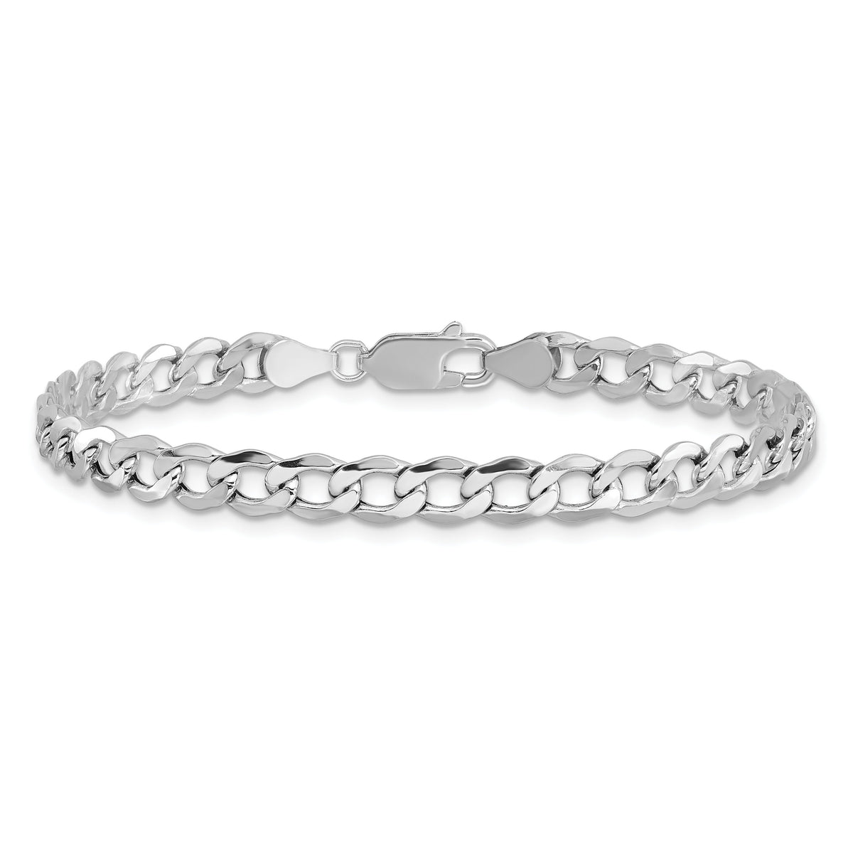 14k White Gold 5.25mm Semi-Solid Curb Chain-BC105-8