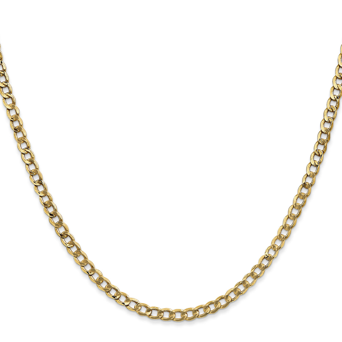 14k 3.35mm Semi-Solid Curb Chain-BC106-20