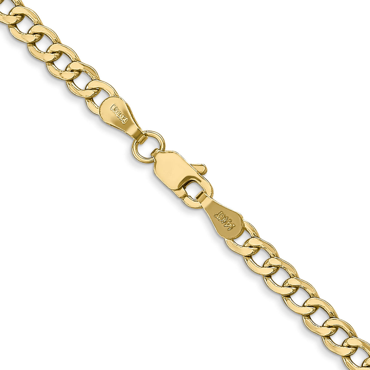 14k 3.35mm Semi-Solid Curb Chain-BC106-26