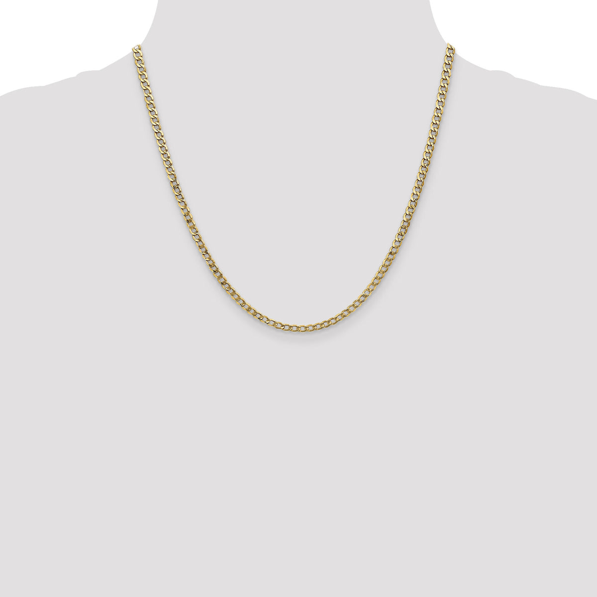 14k 3.35mm Semi-Solid Curb Chain-BC106-20