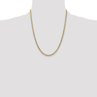 14k 3.35mm Semi-Solid Curb Chain-BC106-22