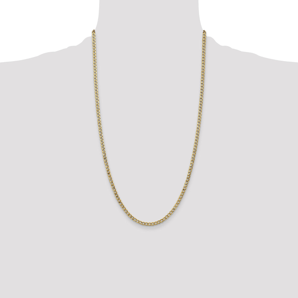 14k 3.35mm Semi-Solid Curb Chain-BC106-26
