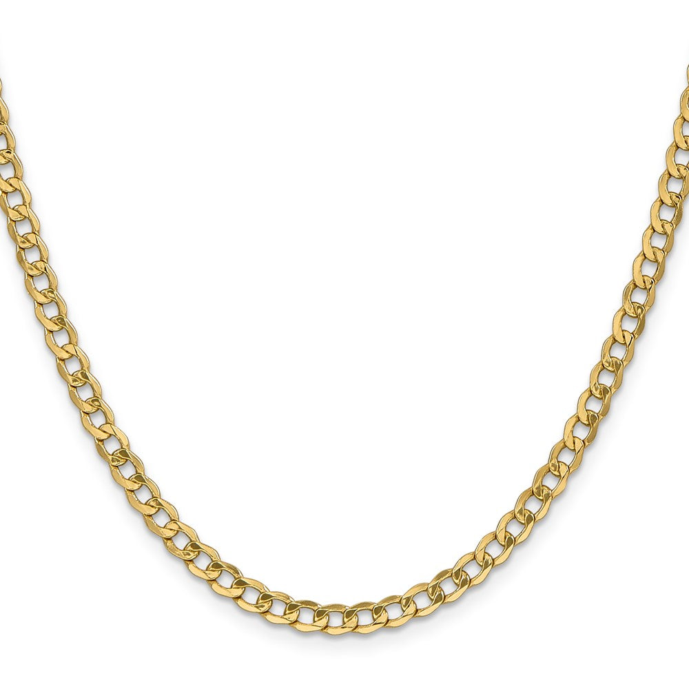 14K 18 inch 4.3mm Semi-Solid Curb with Lobster Clasp Chain-BC107-18