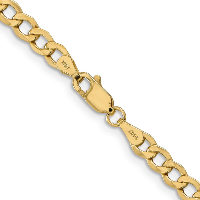 14K 24 inch 4.3mm Semi-Solid Curb with Lobster Clasp Chain-BC107-24