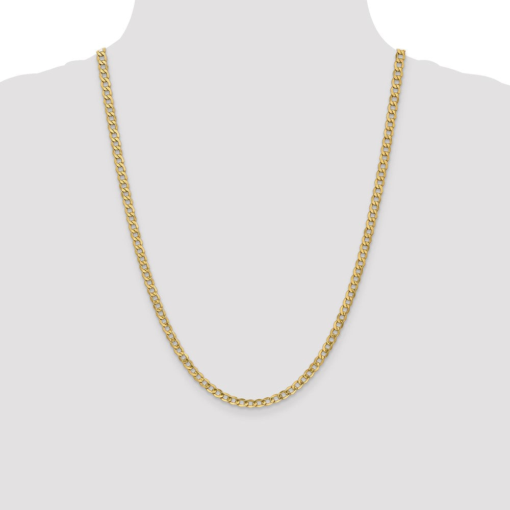 14K 24 inch 4.3mm Semi-Solid Curb with Lobster Clasp Chain-BC107-24