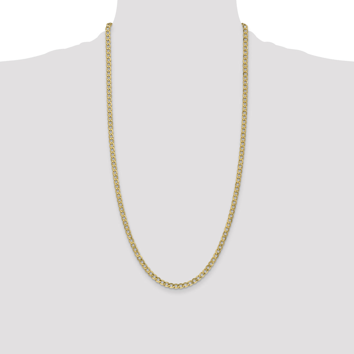 14k 4.3mm Semi-Solid Curb Chain-BC107-28