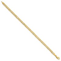 14k 4.3mm Semi-Solid Curb Chain Anklet-BC107-9