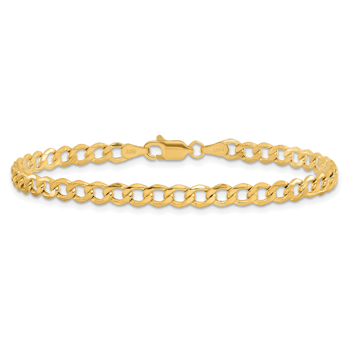 14k 4.3mm Semi-Solid Curb Chain Anklet-BC107-10