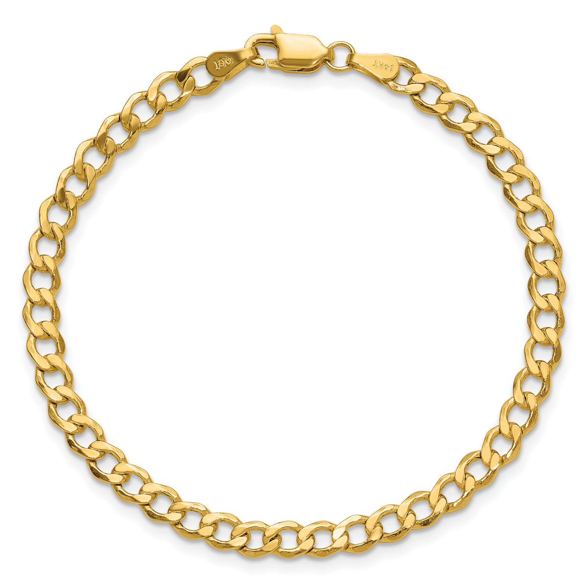 14k 4.3mm Semi-Solid Curb Chain Anklet-BC107-9