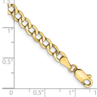 14k 4.3mm Semi-Solid Curb Chain Anklet-BC107-9