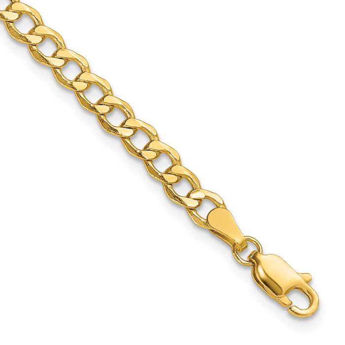 14k 4.3mm Semi-Solid Curb Chain Anklet-BC107-10