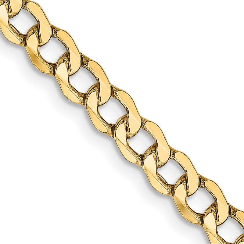 14K 24 inch 4.3mm Semi-Solid Curb with Lobster Clasp Chain-BC107-24