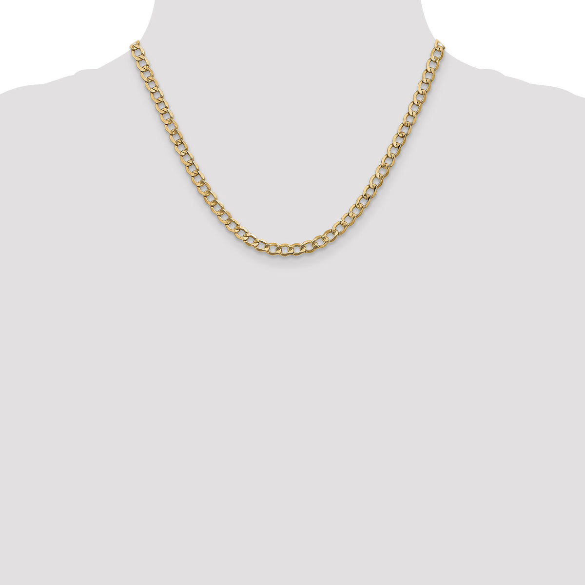 14k 5.25mm Semi-Solid Curb Chain-BC108-18