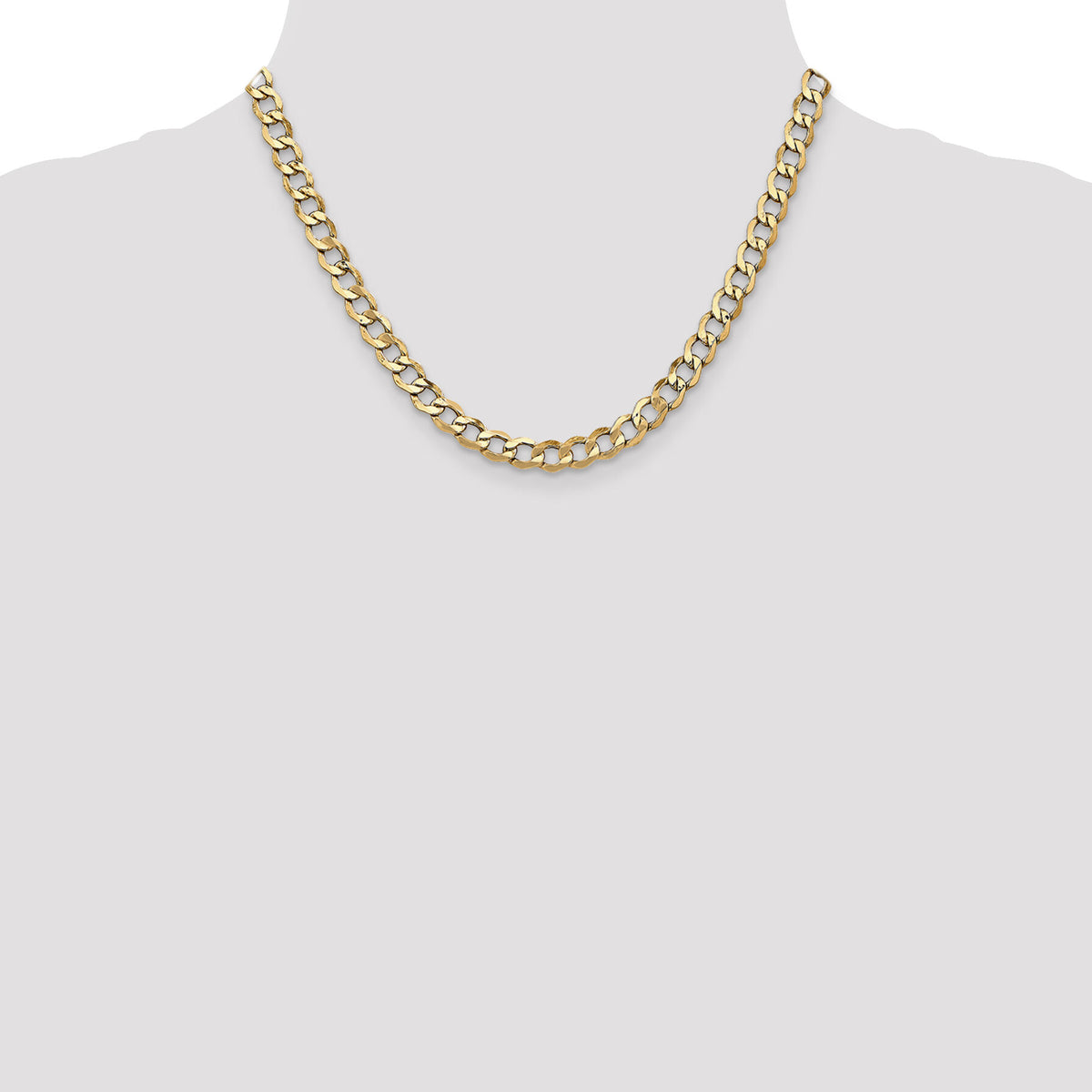 14k 6.5mm Semi-Solid Curb Chain-BC109-18