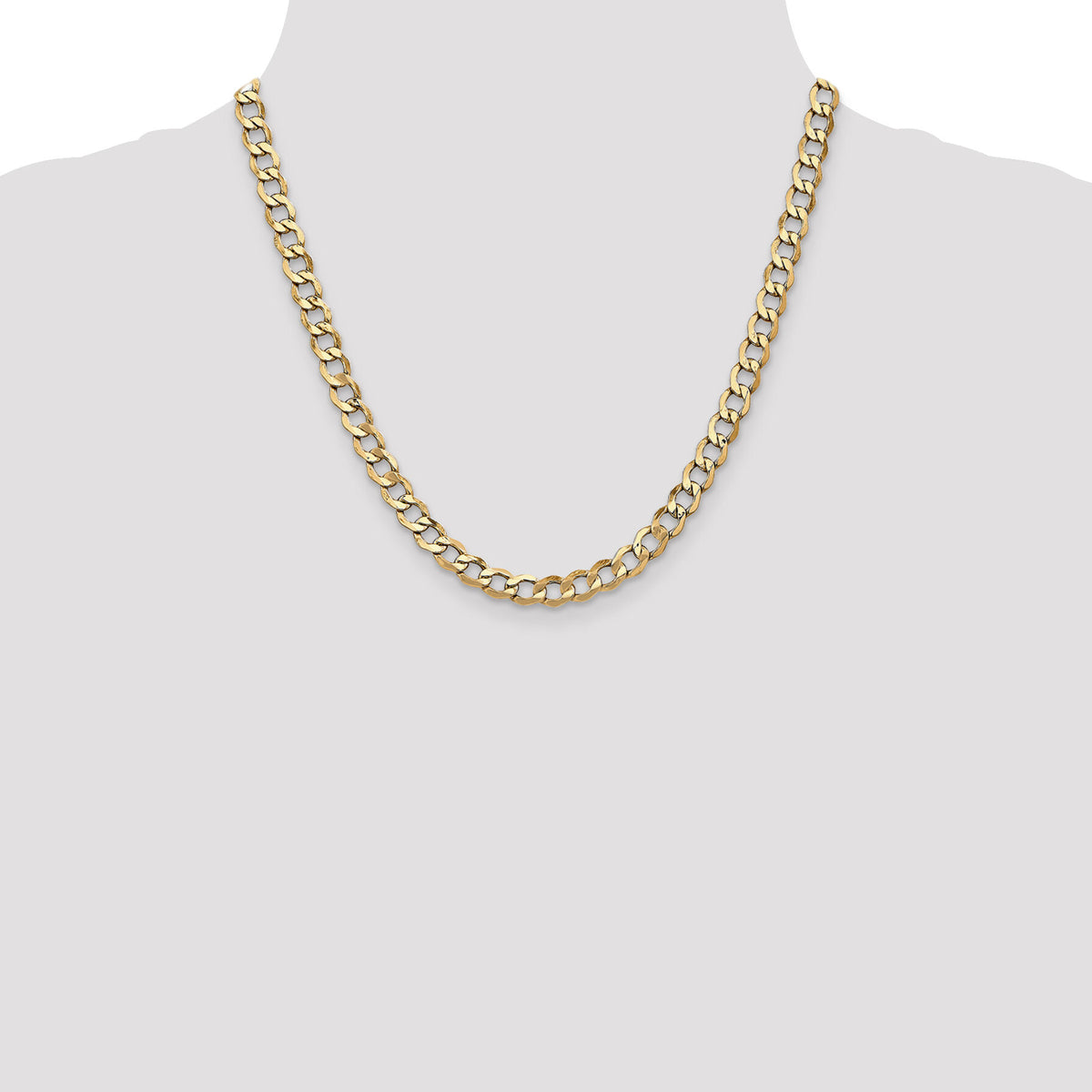 14k 6.5mm Semi-Solid Curb Chain-BC109-20
