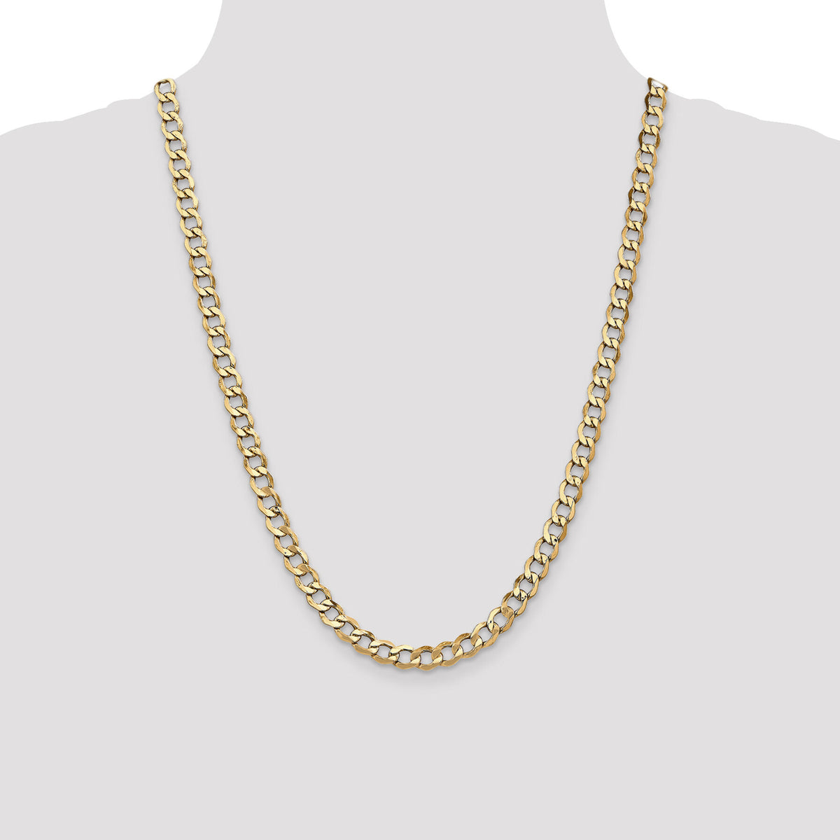 14k 6.5mm Semi-Solid Curb Chain-BC109-24