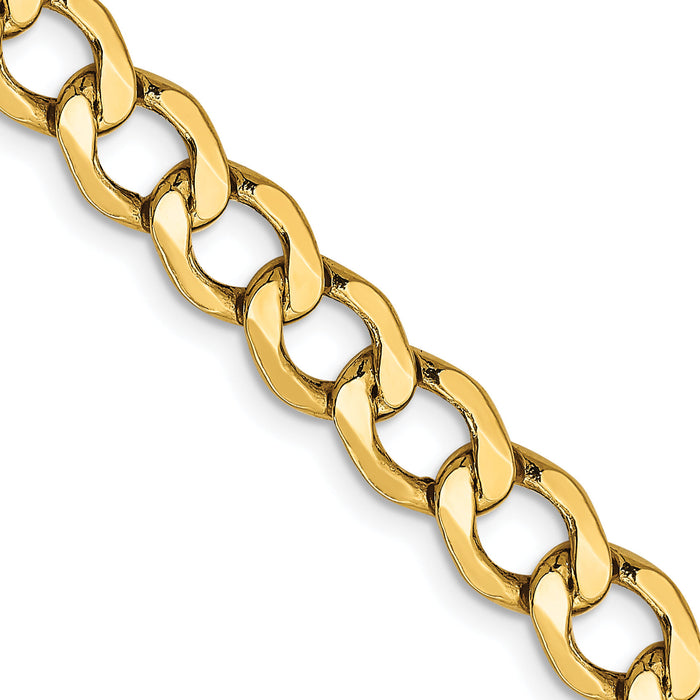 14k 6.5mm Semi-Solid Curb Chain-BC109-22