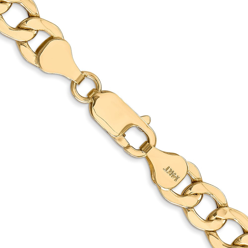 14K 18 inch 7mm Semi-Solid Curb with Lobster Clasp Chain-BC110-18