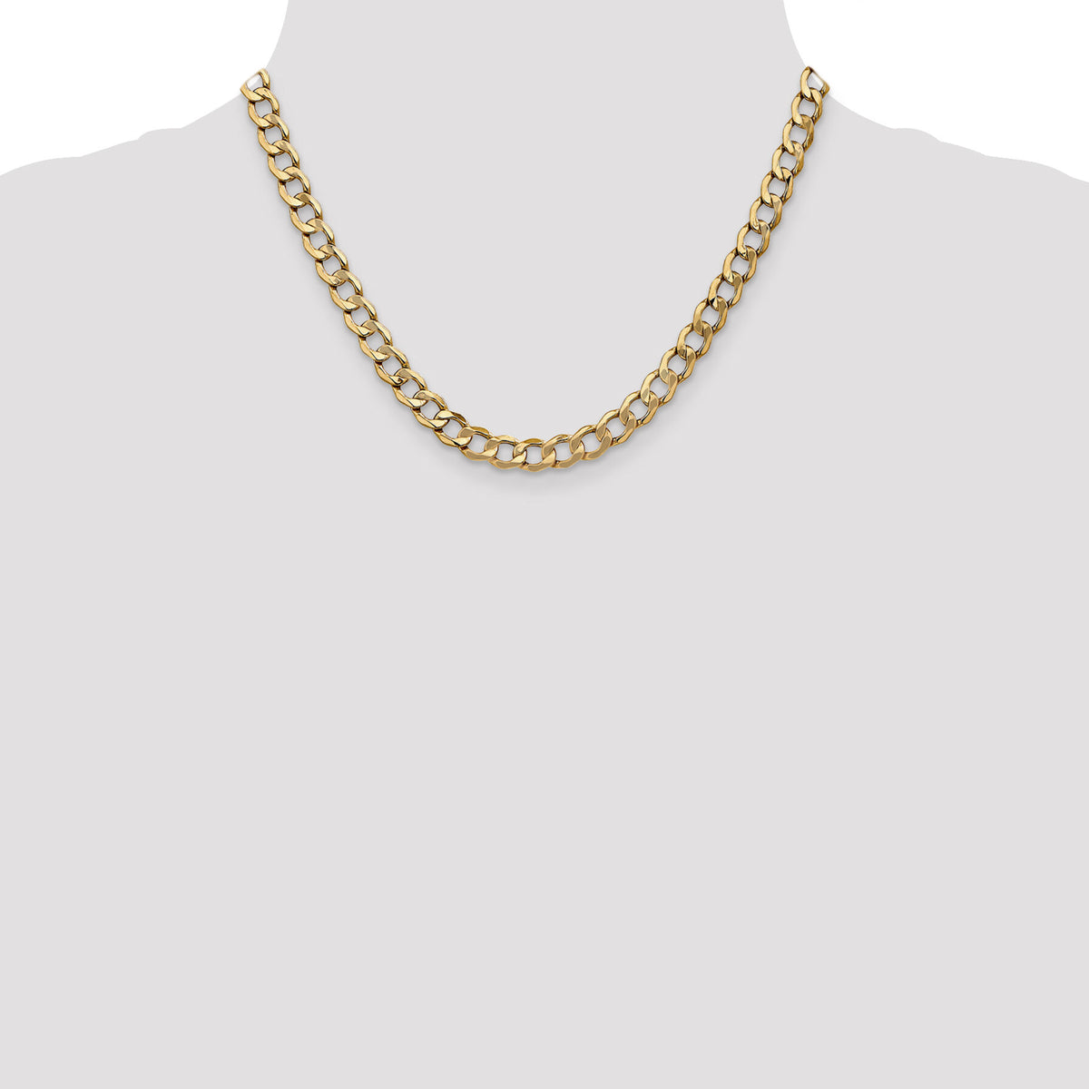 14k 7mm Semi-Solid Curb Chain-BC110-18