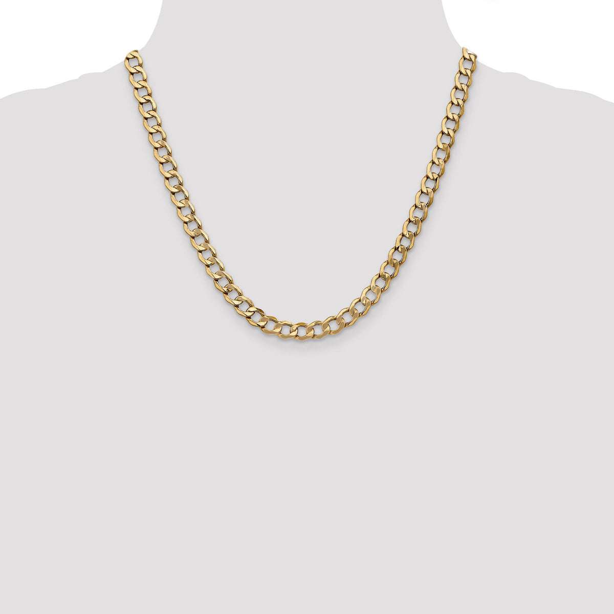 14k 7mm Semi-Solid Curb Chain-BC110-20