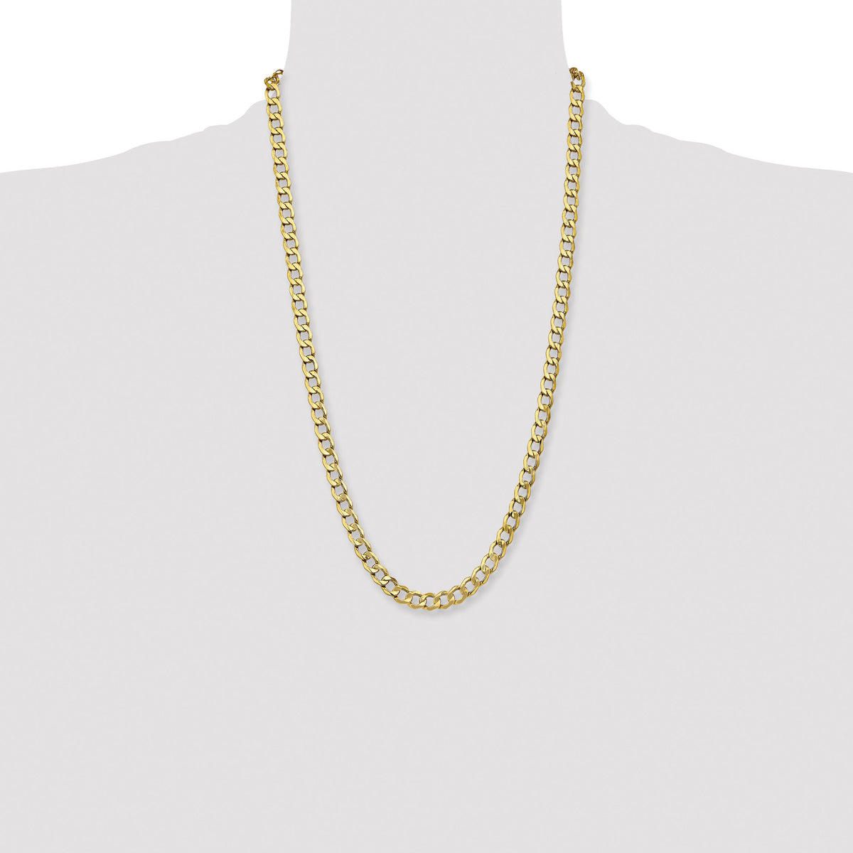 14k 7mm Semi-Solid Curb Chain-BC110-26