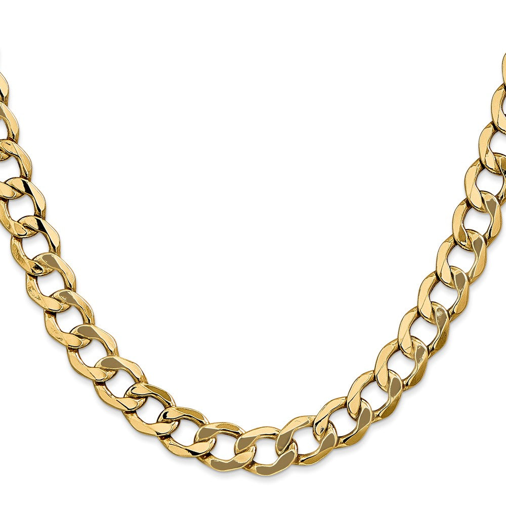 14K 18 inch 9mm Semi-Solid Curb with Lobster Clasp Chain-BC111-18