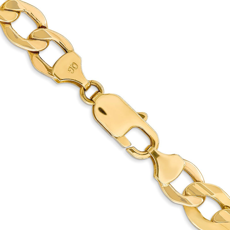 14K 18 inch 9mm Semi-Solid Curb with Lobster Clasp Chain-BC111-18