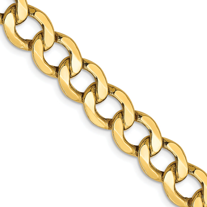 14k 9mm Semi-Solid Curb Chain-BC111-22