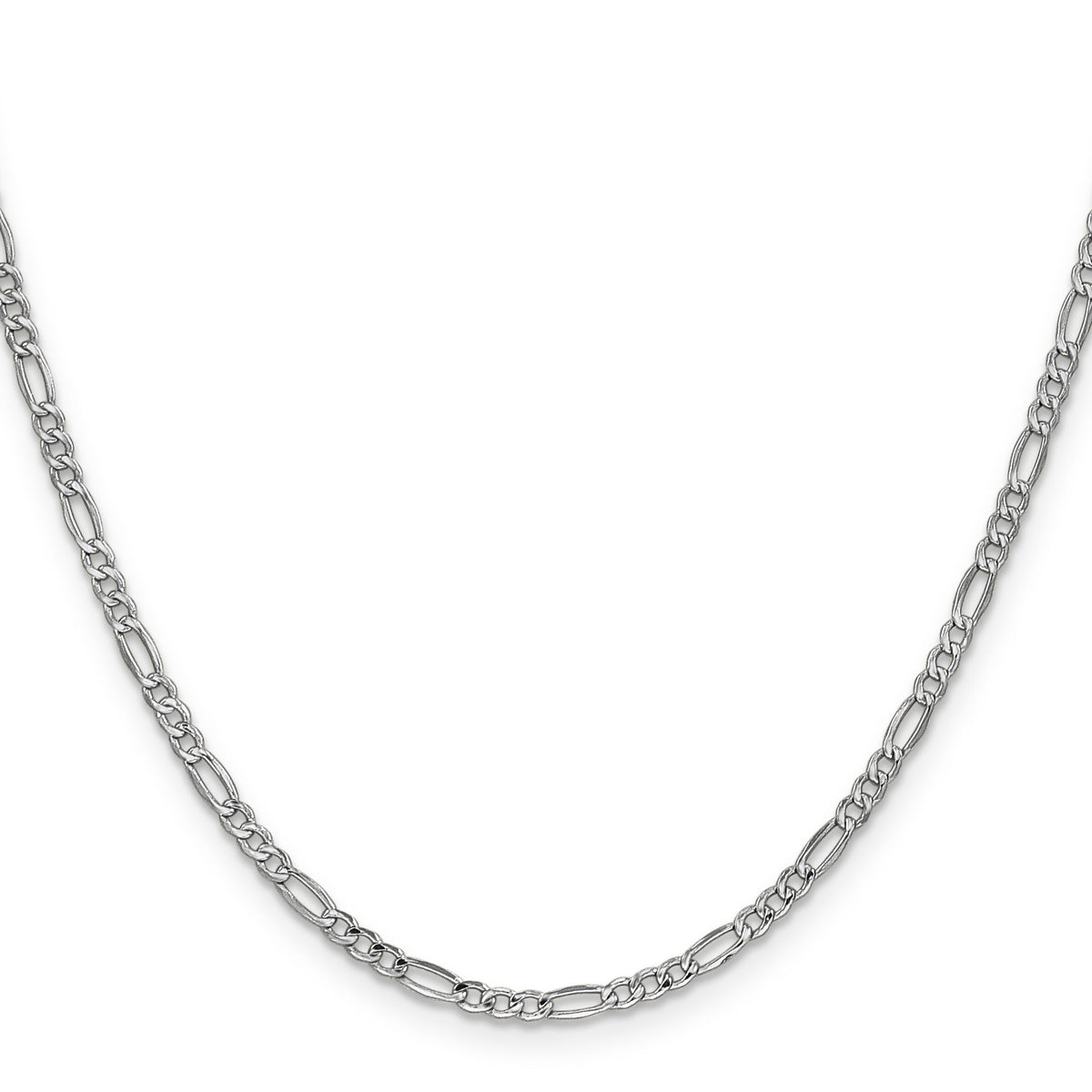 14k White Gold 2.5mm Semi-Solid Figaro Chain-BC119-26