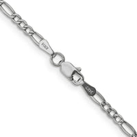 14k White Gold 2.5mm Semi-Solid Figaro Chain-BC119-22