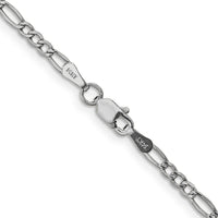 14K White Gold 22 inch 2.5mm Semi-Solid Figaro with Lobster Clasp Chain-BC119-22