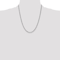 14k White Gold 2.5mm Semi-Solid Figaro Chain-BC119-22