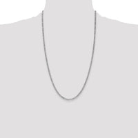 14k White Gold 2.5mm Semi-Solid Figaro Chain-BC119-26