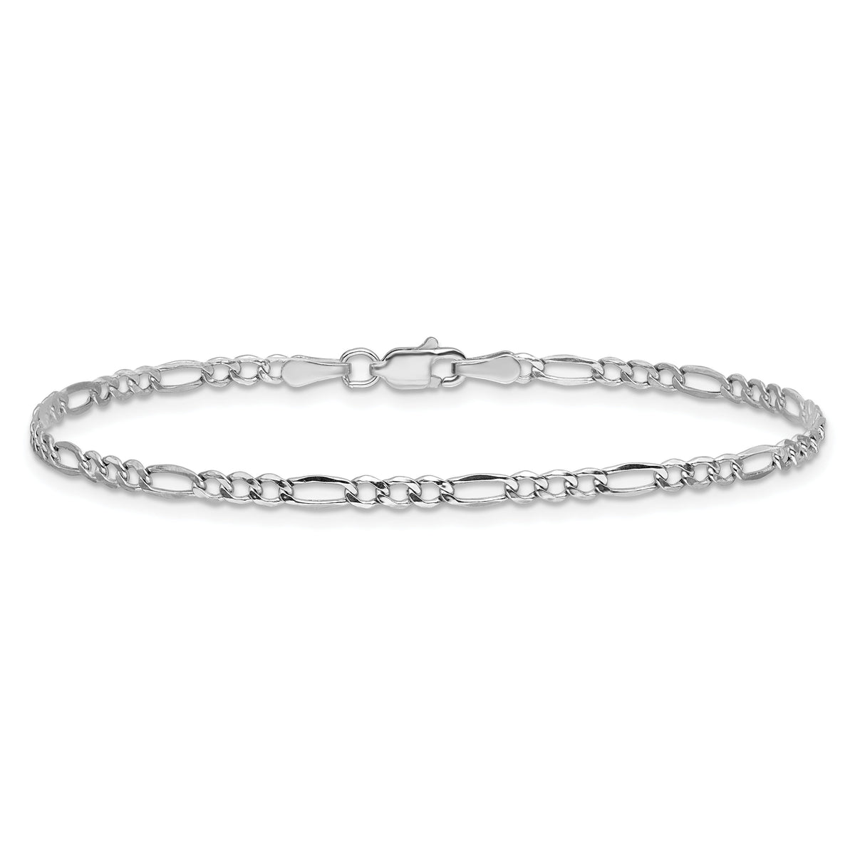 14k White Gold 2.5mm Semi-Solid Figaro Chain-BC119-7