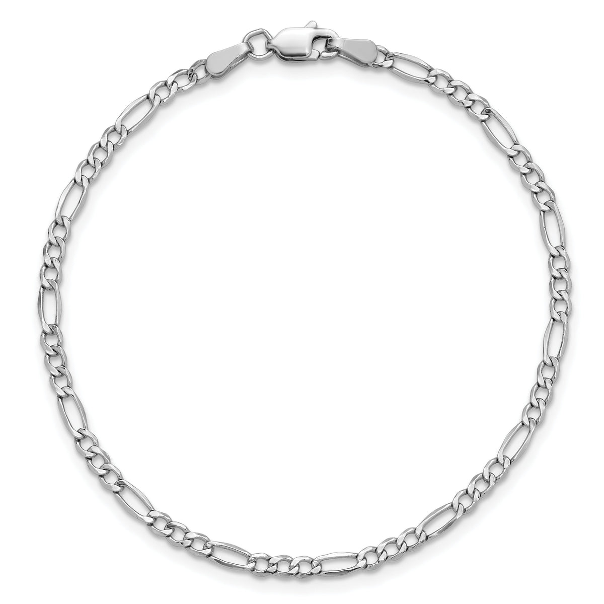 14k White Gold 2.5mm Semi-Solid Figaro Chain-BC119-10